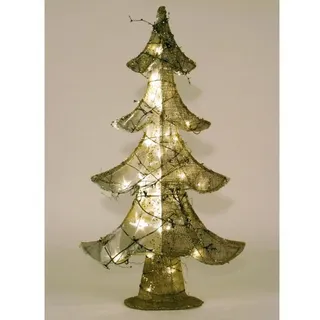 BURI Künstlicher Weihnachtsbaum LED Jute-Weihnachtsbaum Tannenbaum Weihnachtsdeko Dekobaum Christbaum