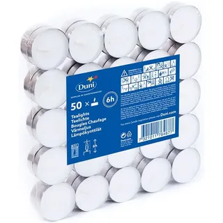 400x Duni Teelichte, 6 Std. Ø 39 mm 6 Std. Weiß Pflanzenöl-Mischung