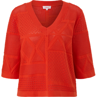 s.Oliver - Strickshirt aus Baumwolle, Damen, Orange, 46