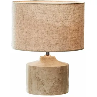 LOBERON Tischlampe Caleneuve - Natürlicher Charme - Schlichtes Design - Tischleuchte - Wohnaccessoires - Travertin - Leinen, beige