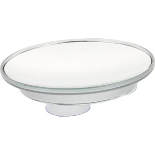 Homoyoyo Saugspiegel aus Silber und Acryl mit 30-facher Vergrößerung Kompakter Vergrößerungsspiegel Einfache Montage mit Saugnapf für Badezimmer und Schminkbereich