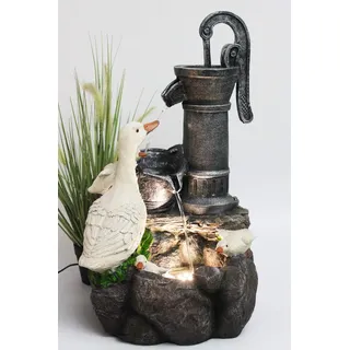 Springbrunnen Gänse BK821 mit Beleuchtung Gartenbrunnen Wasserspiel Gartendekoration Terrassenbrunnen