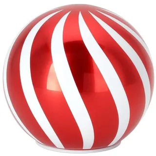 muchome Deko Kugel LED Licht rot/weiß Weihnachtskugel 10cm, mit 8 LEDs Weihnachtliche Kugel Weihnachten aus hochwertigem Glas Advent Glaskugel