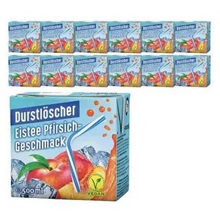 Durstlöscher Eistee Pfirsich Fruchtsaftgetränk 12x 0,5 l