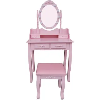 Aileenstore Schminktisch, Rosa, Holzwerkstoff, 4 Schubladen, einzeln stellbar,Rechteckig, 71x149x40 cm, Schlafzimmer, Schminktische