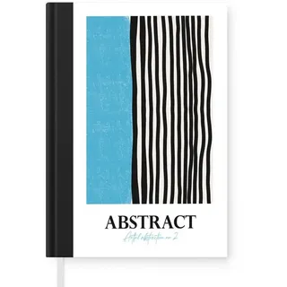 MuchoWow Notizbuch Design - Blau - Schwarz - Weiß, Notebook, Notizblock a5, Tagebuch, Journal Liniert blau|schwarz