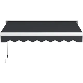 Outsunny Gelenkarmmarkise 2,5x2m elektrische Markise mit Handkurbel & Fernbedienung Wandmontage Sonnendach aus Aluminium in Grau   Aosom.de