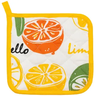 Kracht Küchen Textilien Limoncello Baumwoll Topflappen bedruckt 22x22 cm bunt 2er Pack - bunt
