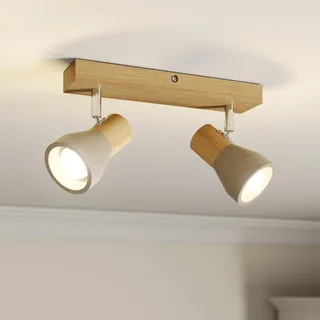 LINDBY Filiz 2-flammig 27 cm Holz/Beton