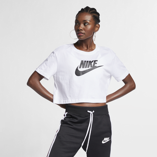 Nike Sportswear Essential Kurz-Logo-T-Shirt für Damen - Weiß, S (EU 36-38)