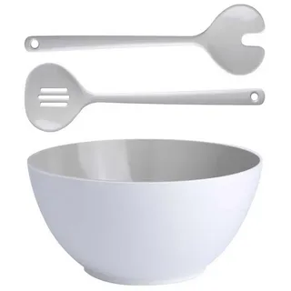 Marine Business Salatschüssel Große Salatschüssel, 25 cm rund incl. Besteck - Harmony Bone Summer, Melamin beige