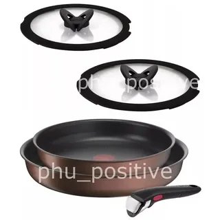 TEFAL INGENIO RESOURCE PFANNENSET 5-TEILIG, PFANNEN + GLASDECKELN + GRIFF, NEU