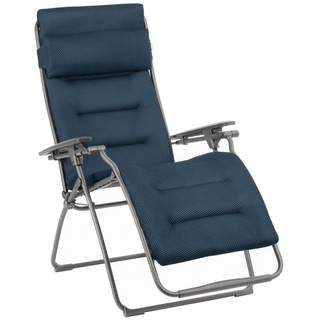 Lafuma Gartenliege Relax-Liegestuhl BE COMFORT FUTURA, Dunkelblau, 1 St., Titanfarben, Stahlgestell, verstellbare Rückenlehne blau