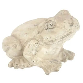 Deko Garten Figur Frosch 11x14cm Keramik Antik-Look Dekofigur Märchenfrosch Gartendeko Tierfigur für Frühling Sommer Herbst Garten Statue Gartenfigur, Frosch