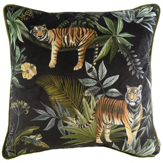Evans Lichfield Dschungel-Tiger-Polyester gefülltes Kissen, Schwarz, 43 x 43cm