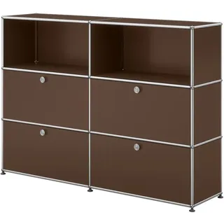 USM Haller Sideboard mit 4 Klapptüren und 2 offenen Fächern braun