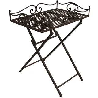 Klapptisch aus Metall im Landhausstil Beistelltisch kleiner Gartentisch Balkon