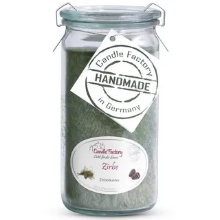 Landshop24 Duftkerze Candle-Factory Duftkerze aus Stearin im Weckglas Mini Jumbo (Duft: Zirbe), brennt bis zu 70h