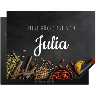 KitchenYeah© Herdabdeckplatte Personalisiert Einteilig Ceranfeld Abdeckplatte Küche Deko Ceranfeldabdeckung Anti Rutsch Matte Aufrollbar diese Küche ist von - Name - Kräuter - Gewürze - 51.5L x 76B cm