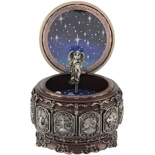 VIFERR Spieluhr, Vintage Spieluhr mit 12 Sternbildern und Rotierende Göttin, Funkelndes LED-Licht, Geschenk für Geburtstag, Weihnachten, Valentinstag (Sagittarius)