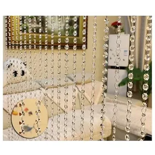 Perlenvorhänge 2 Streifen Vorhang für Wohnzimmer Fenster Prety Kristall Glasperlen Vorhang Luxus Wohnzimmer Schlafzimmer Fenster Tür Heimdekoration
