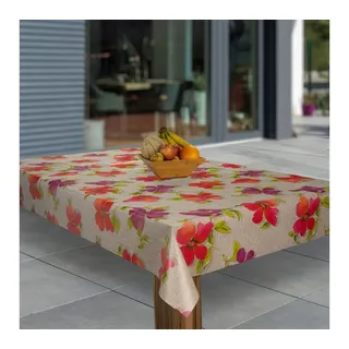 laro Tischdecke Wachstuch-Tischdecken Weihnachten Blumen Rot Violett rechteckig rot 90 cm x 90 cm