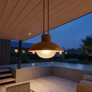 LED Akku Hängelampe dimmbar Gelb IP54 3000 K rund Ø20 cm Pendelleuchte Außen