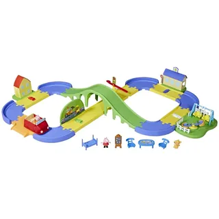 Peppa Pig Peppas lustige Stadtrundfahrt, Spielset mit Schiene, enthält Fahrzeug und 1 Figur, 35+ Geräusche, ab 3 Jahren