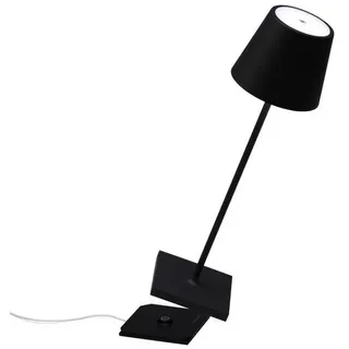 Zafferano LED Tischleuchte Poldina Pro - Kabellose, Dimmbare LED-Tischlampe aus Aluminium schwarz