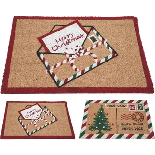 Weihnachts-Fußmatte mit Postkartenmotiv 590 x 390 x 15 mm Natur 2-fach Sortiert