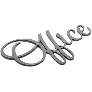 Office Türschild Schriftzug Firma Name Wandschild Selbstklebend Grau