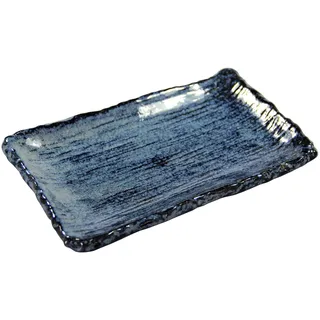 TAKI ] Japanischer Essteller/Sushi - Teller/Dunkelblau [ ca. 21.8x13cm ]