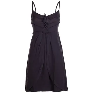 Vishes Sommerkleid Damen Babydoll-Kleid Tunika-Kleid Sommerkleid verstellbare Träger Hippie, Elfen Sytyle schwarz 40