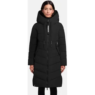 khujo Damen Langer Wintermantel warmer Steppmantel mit großer Kapuze Mikia2-YM Black Gr. XL - XL