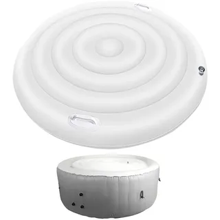 Whirlpools Abdeckung, Thermoabdeckung für Whirlpools, Aufblasbare Poolabdeckung mit 2 Handhaben, Regenfest Und ReißFest Whirlpoolzubehör, Aufblasbarer Whirlpools für Outdoor
