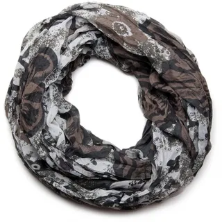 styleBREAKER Loop Loop mit Blumen Allover Print, (1-St) grau