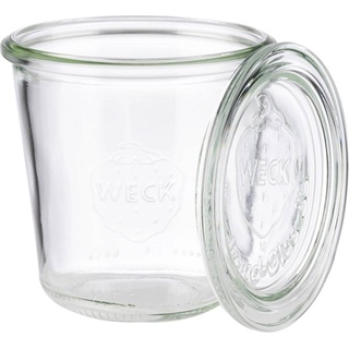 APS Weck-Glas mit Deckel, Sturz-Form, 290 ml, 6er Set, Einmachglas, Weiss