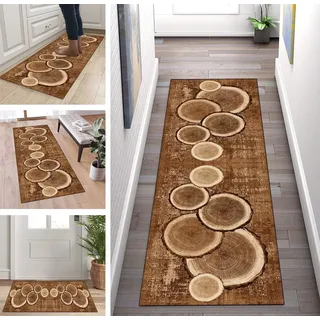 ZUZEKU Flurteppich läufer rutschfest Waschbar 50X180CM Korridor Teppichmatten red Küchenteppich Küchenläufer Polyester Teppichläufer Eingang Schlafzimmer Meterware Wohnzimmer Schmutzfangmatte