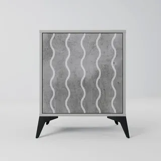 SpaceRebels Sideboard, Grau, Metall, Beton Optik, 1 Fächer, Rechteckig, 57.5x70.5x42 cm, Wohnzimmer, Kommoden & Sideboards, Sideboards