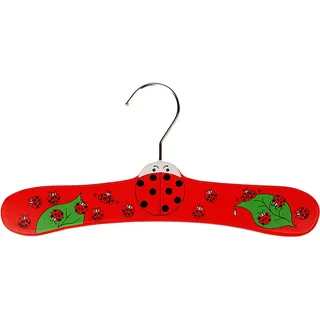 alles-meine.de GmbH Holz Kleiderbügel - Marienkäfer - 30 cm - Holzkleiderbügel - mit Metall Haken - für Kinder Mädchen Jungen - Kinderkleiderbügel Baby Babykleiderbügel gemalt bu..