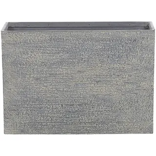 Beliani Blumentopf grau 29x70x50 cm rechteckige Form Steingemisch EDESSA