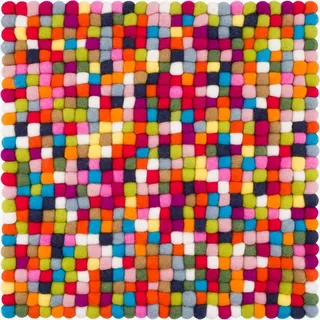 myfelt Filzkugel Stuhlkissen 36 x 36 cm Bunt