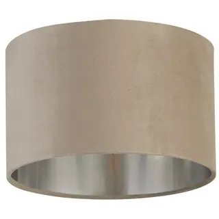 Licht-Erlebnisse Pendelleuchte E14 E27 Ø28 cm rund Taupe/Silber