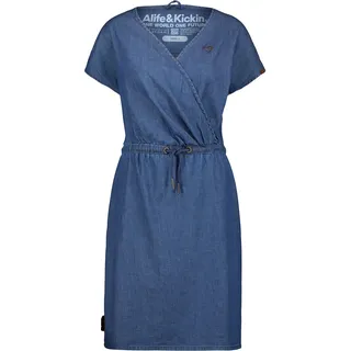 Alife and Kickin Damen OrnellaAK DNM Dress Kleid Damenkleid Jeanskleid Freizeitkleid Sommerkleid XS-XXXL, Dark Denim, XL - XL
