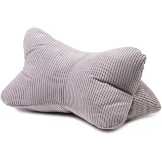 Gözze - Leseknochen Capri, Nackenkissen in Feincord-Optik, Lese- und Relaxkissen für Nacken und Rücken, 40 x 25 cm - Silber