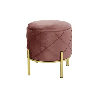 Akord Pouf Savana Samtstoff Ø 37 cm Rosa