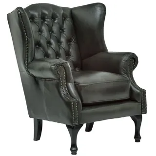 Woodkings Ohrensessel Chesterfield Leder 89 x 104 x 79 cm Grün
