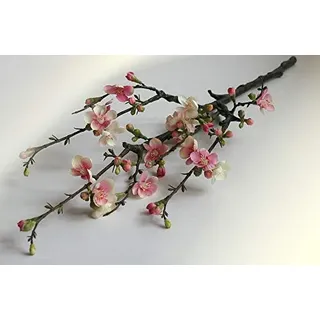 Floratexx Kunstblume Apfelblüten-Zweig Blütenzweig weiß-rosa 74 cm