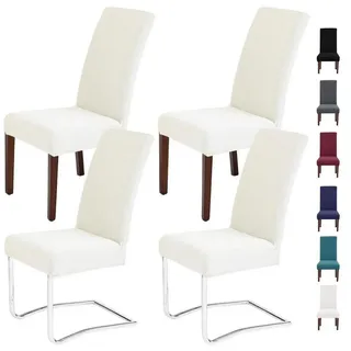 LuxusKollektion Stuhlbezug Stuhlhussen Stuhlbezug Schwingstühle Waschbar Hochzeit Beige 4 Stück