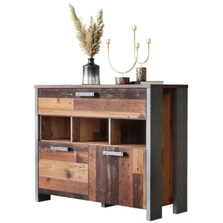 Newroom Sideboard Kane, Sideboard Old Wood Beton Optik Vintage Industrial Highboard Anrichte beige